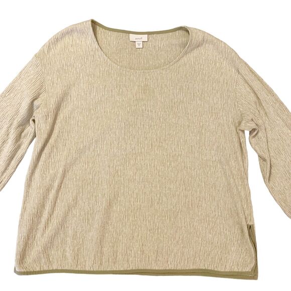 J. Jill Pure Sage Cream Blouse XS Women Linen Blend Textured BohoChic Earthy - Picture 2 of 16